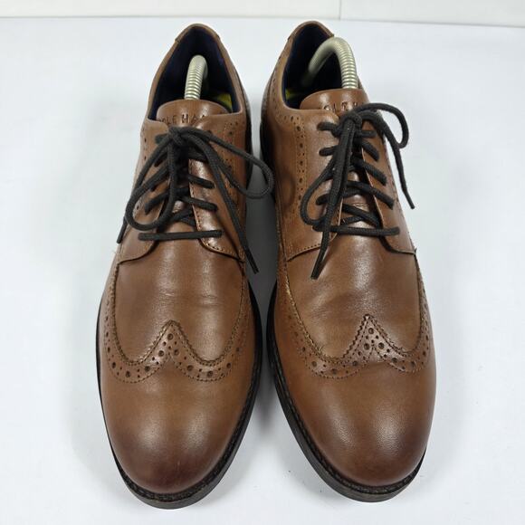 Cole Haan Mens 10M Brown Leather Wingtip Oxford Dress Shoes Lace Up main image 14